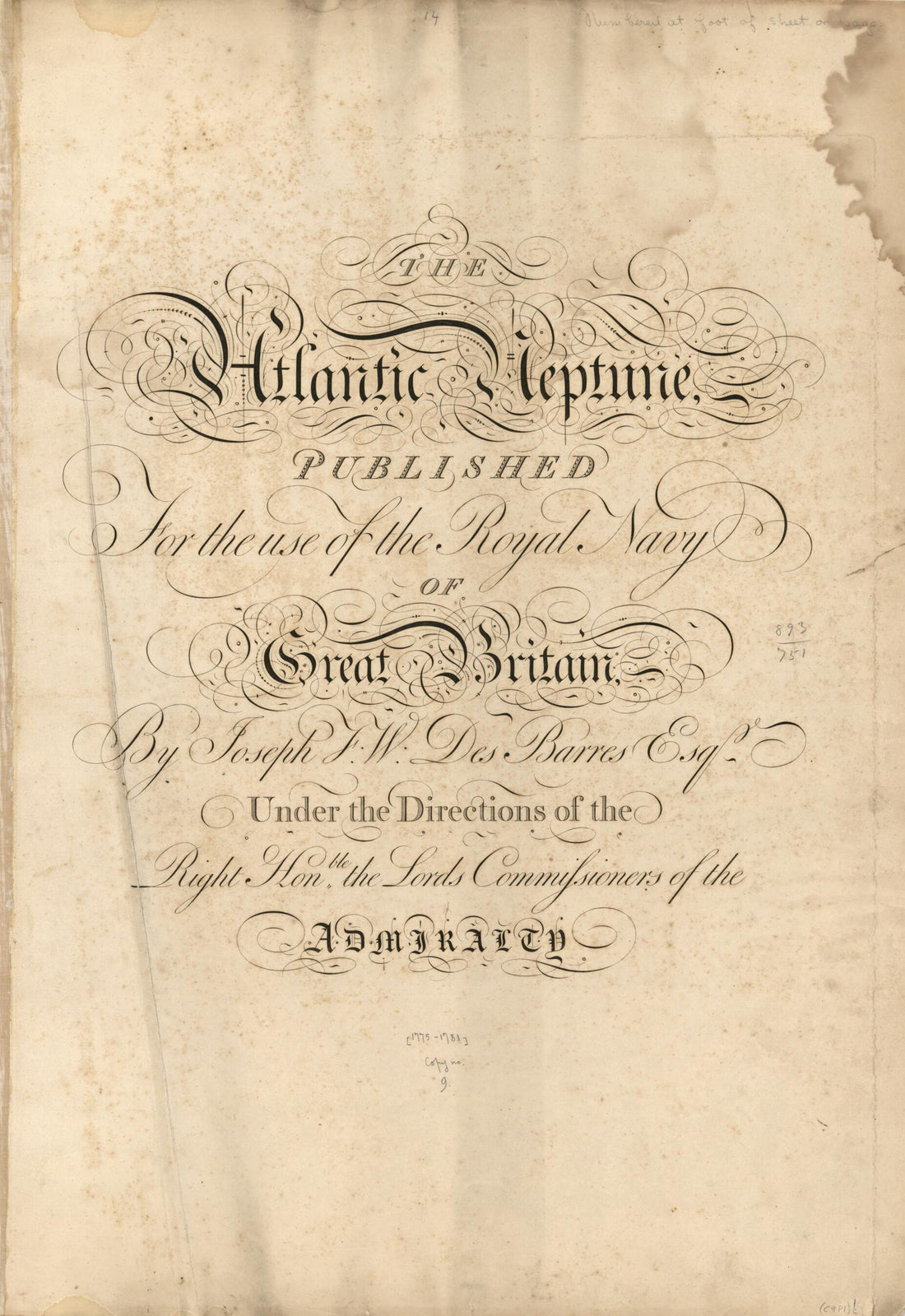 This old map of The Atlantic Neptune from 1800 was created by Joseph F. W. (Joseph Frederick Wallet) Des Barres in 1800