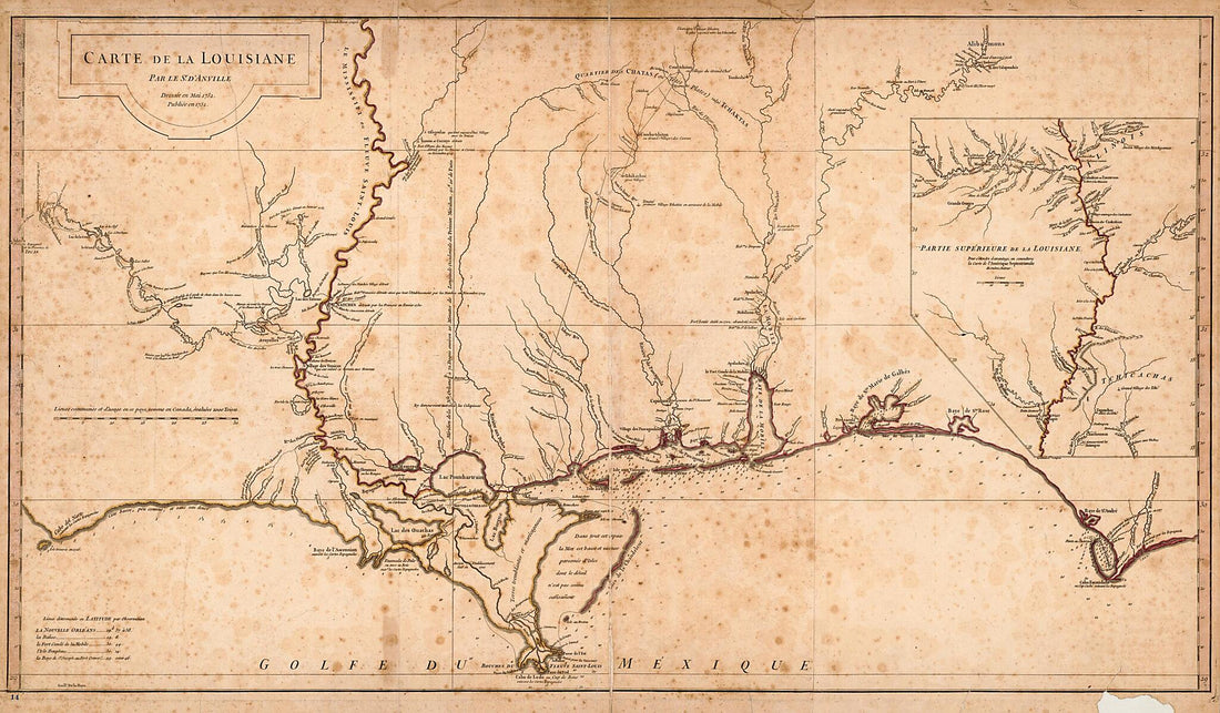 This old map of Carte De La Louisiane Par Le Sr. D&