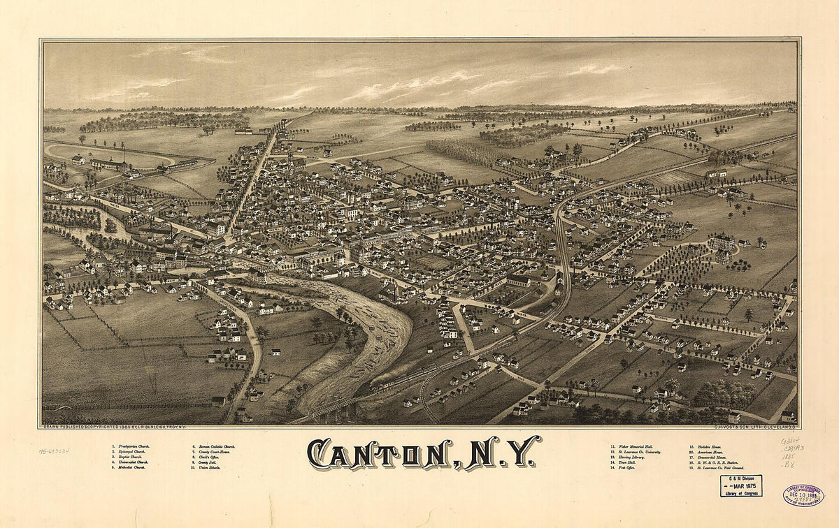 Canton, New York 1885 by Relic Map Company