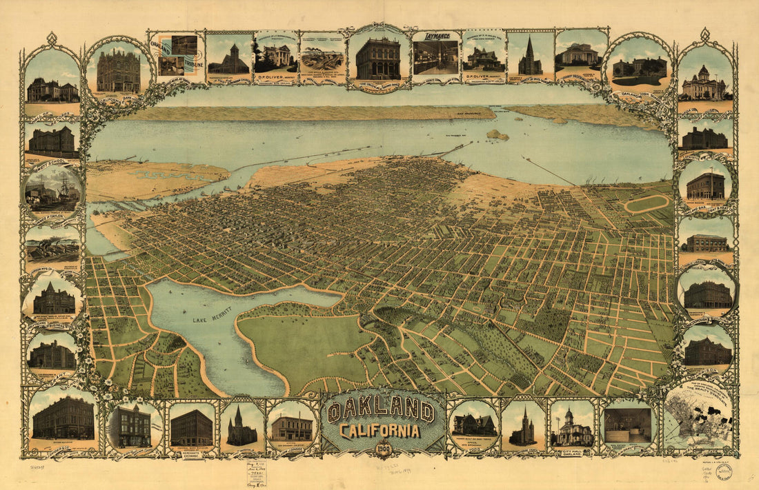 This old map of Oakland, California, from 1900 was created by  Mutual L. &amp; Lith. Co,  Soderberg (F. &amp; H.) (Firm), Fred Soderberg in 1900