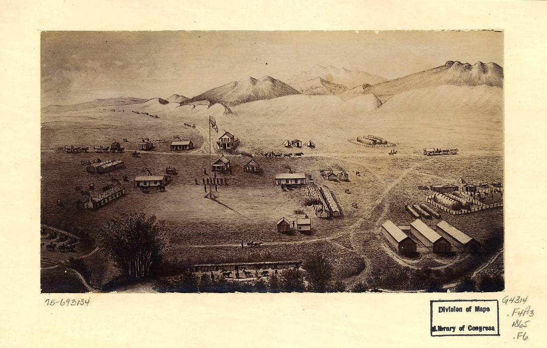 This old map of Fort Collins, Colorado from 1865 was created by Merritt Dana Houghton in 1865