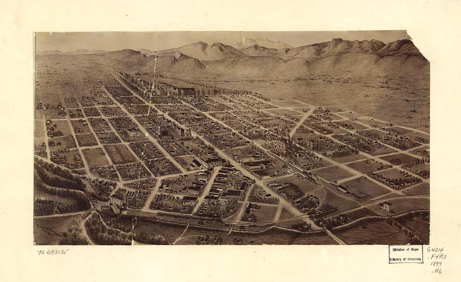 This old map of Fort Collins, Colorado from 1899 was created by Merritt Dana Houghton in 1899