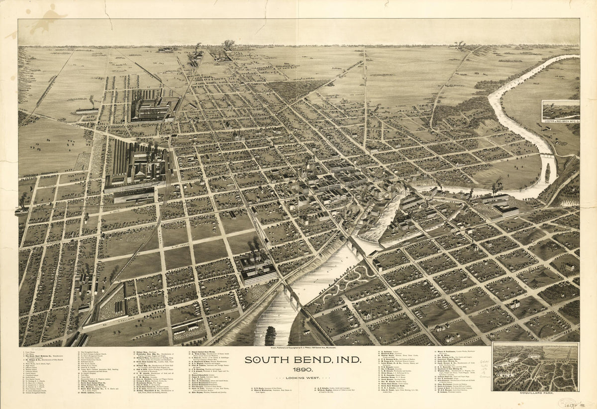 South Bend, Indiana 1890 by Relic Map Company