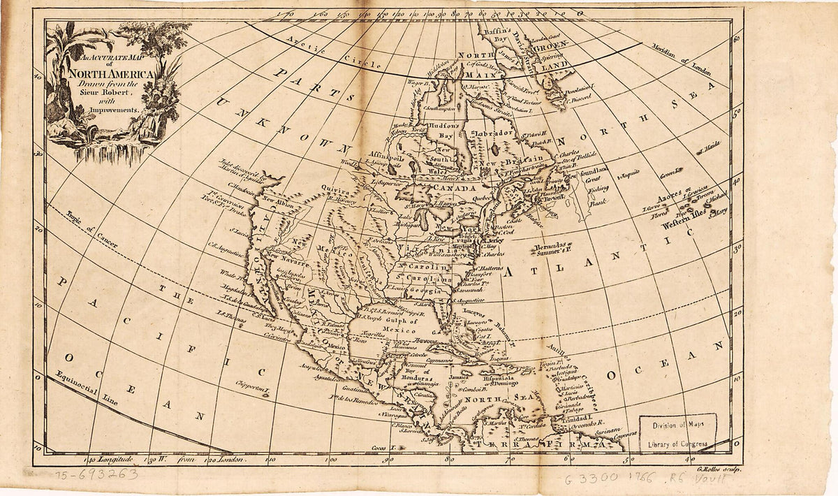 An Accurate Map of North America 1766 by Relic Map Company