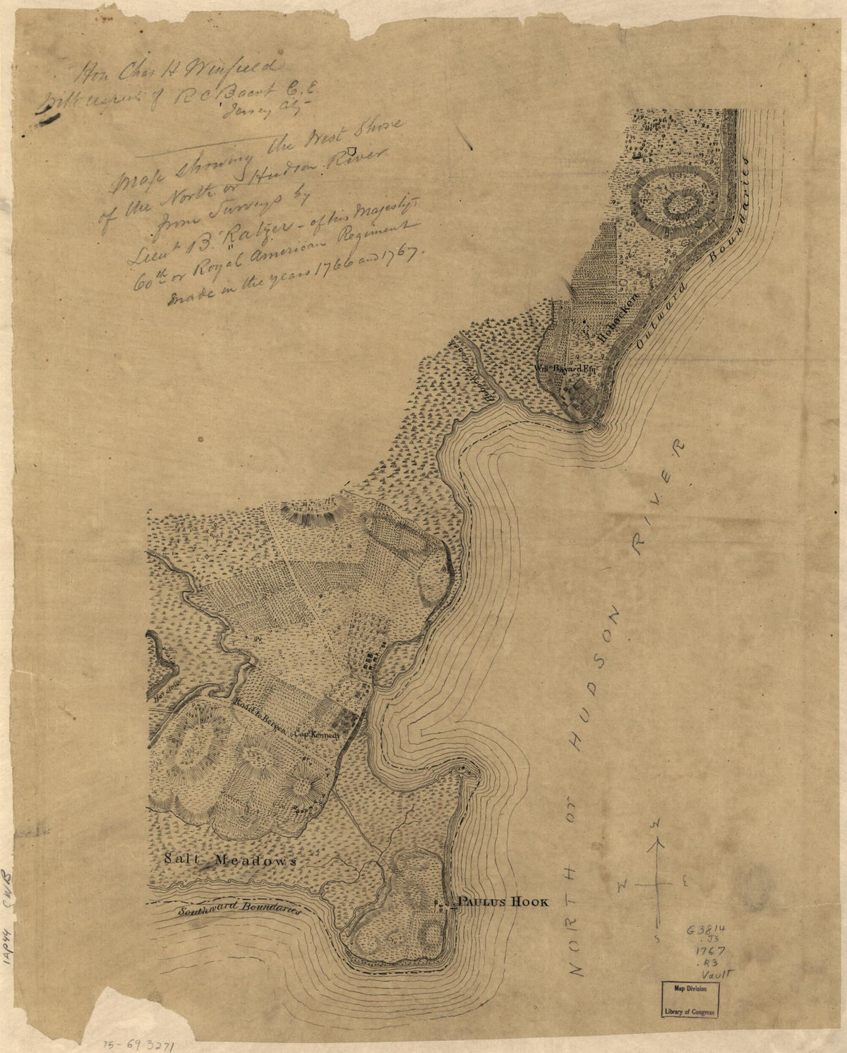 Map Showing the West Shore of the North Or Hudson River 1767 by Relic Map Company