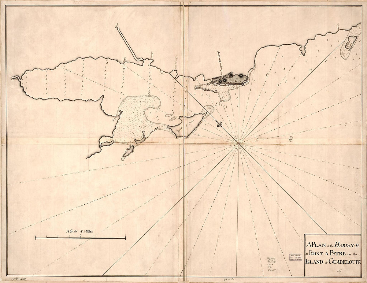 A Plan of the Harbour at Point à Pitre On the Island of Guadeloupe 1760 by Relic Map Company