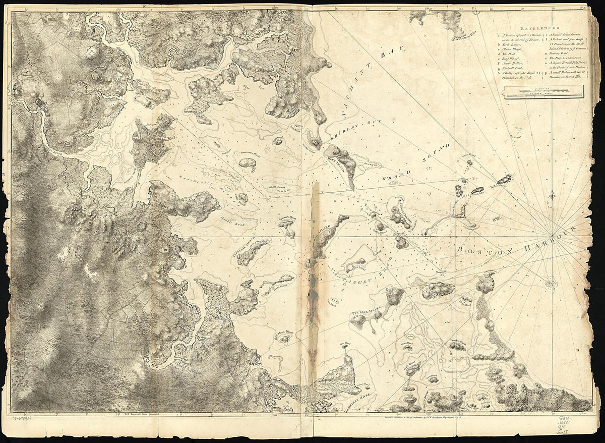 A Chart of the Harbour of Boston 1775 by Relic Map Company