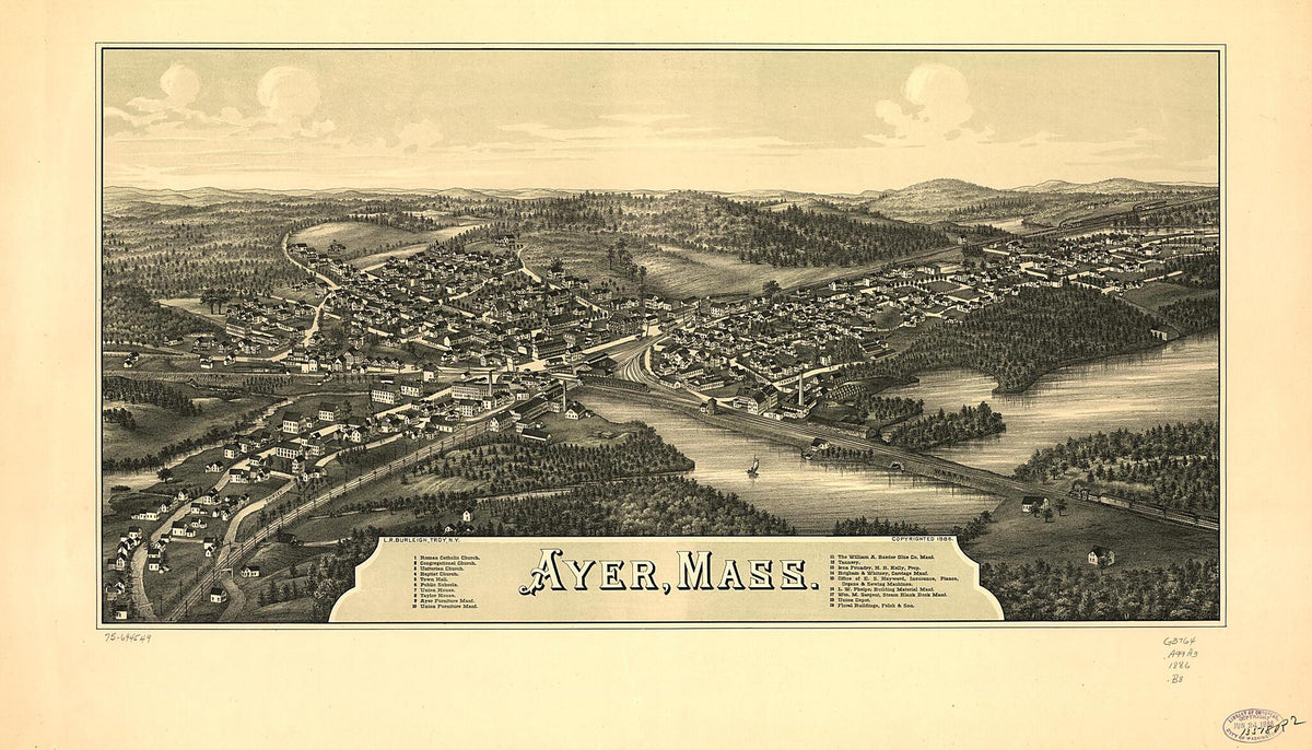 Ayer, Massachusetts 1886 by Relic Map Company