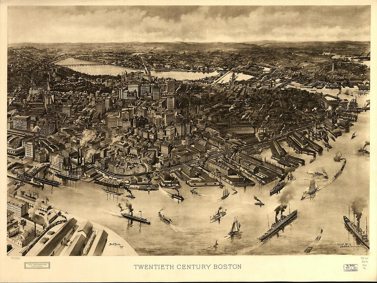 Twentieth Century Boston 1905 by Relic Map Company