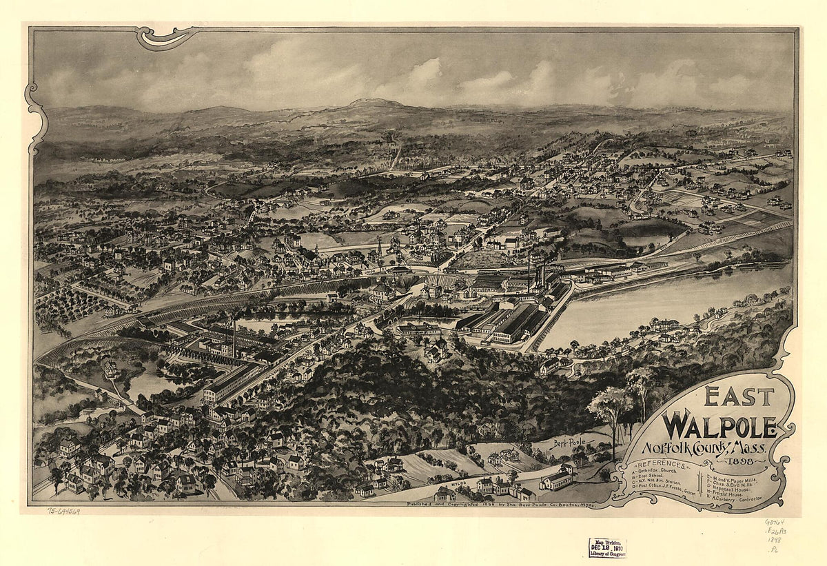 East Walpole, Norfolk County, Massachusetts 1898 by Relic Map Company