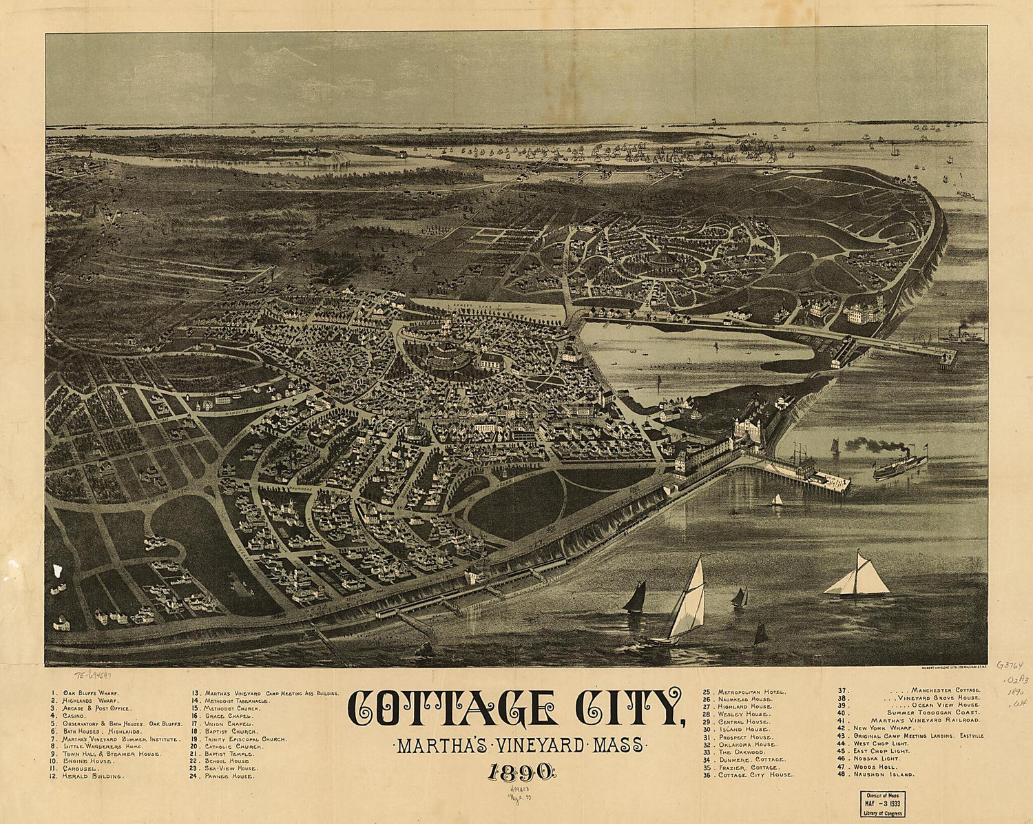 This old map of Cottage City, Martha&