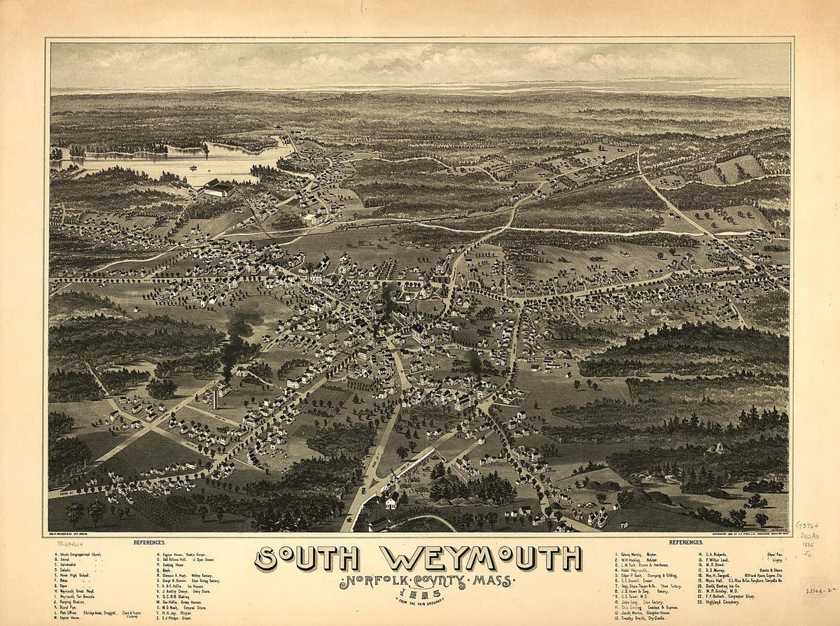 South Weymouth, Norfolk County, Massachusetts 1885 by Relic Map Company