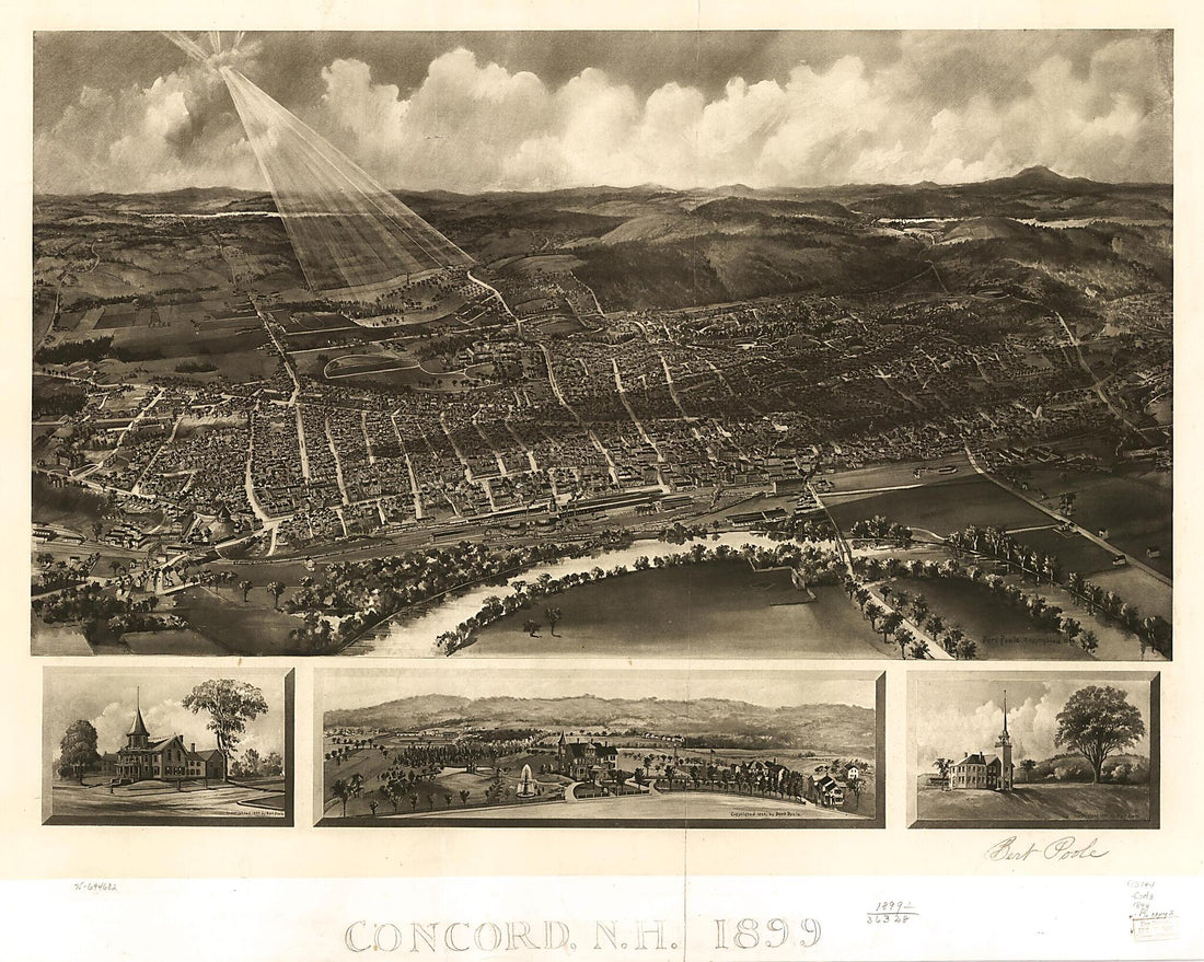 This old map of Concord, New Hampshire from 1899 was created by A. F. Poole in 1899