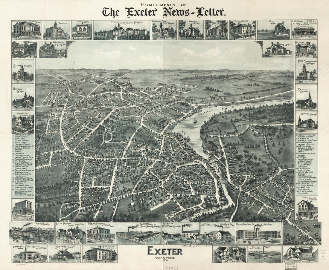 This old map of Exeter, New Hampshire, from 1896 was created by  Moore (A.W.) Co in 1896