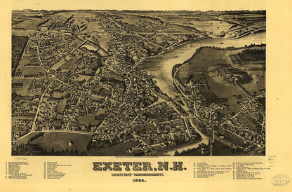 Exeter, New Hampshire, County Seat of Rockingham County, 1884 by Relic Map Company