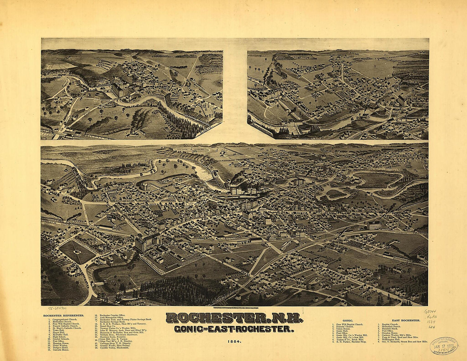 This old map of Rochester, from 1884 was created by  Norris &amp; Wellge, H. (Henry) Wellge in 1884