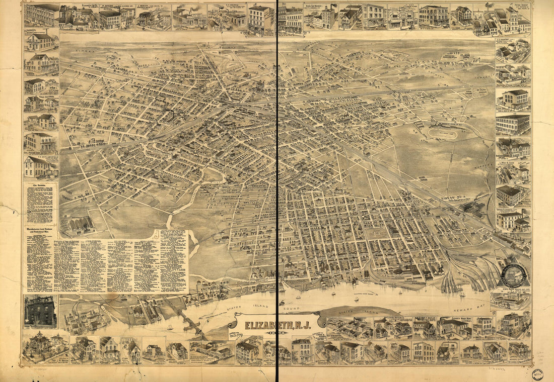 This old map of Elizabeth, New Jersey from 1898 was created by  Landis and Hughes in 1898