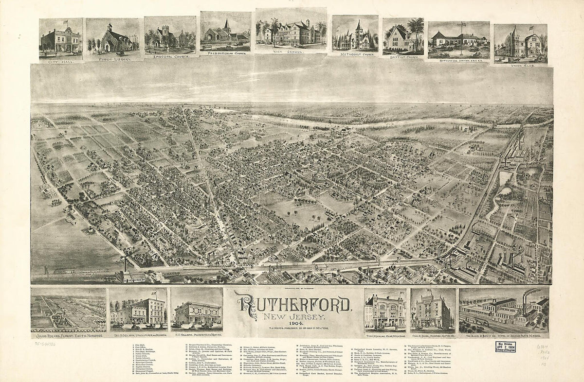 Rutherford, New Jersey 1904 by Relic Map Company