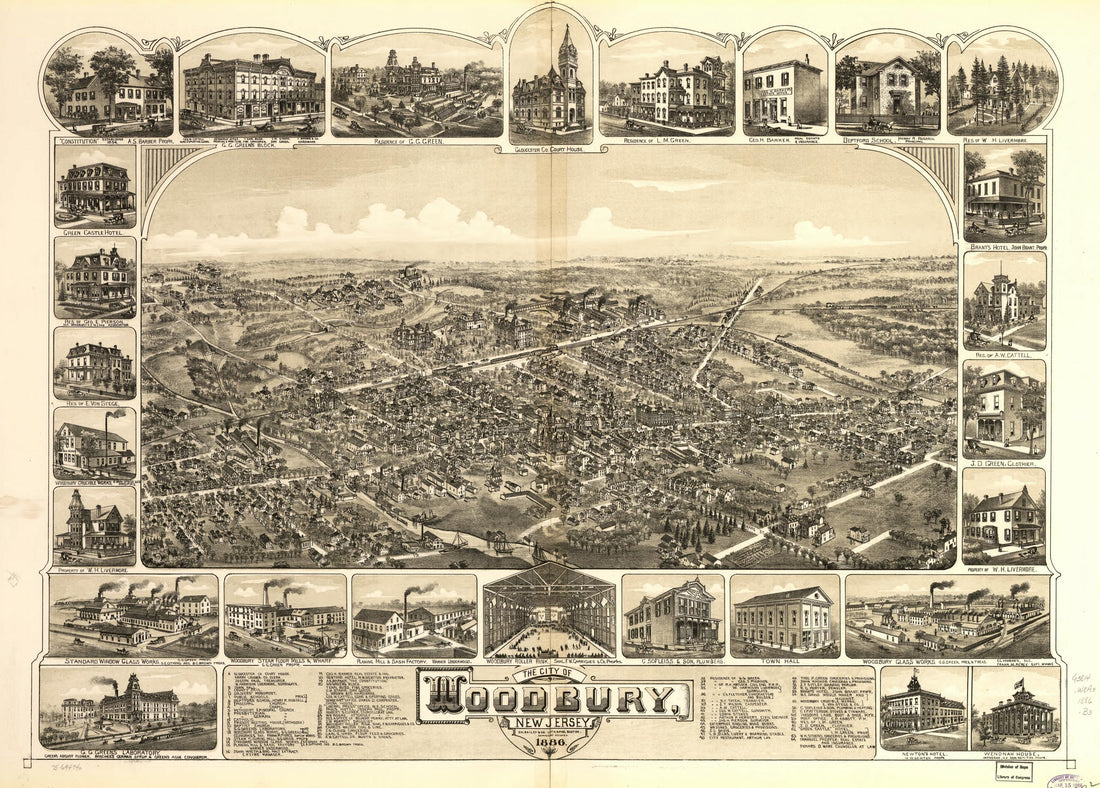 This old map of The City of Woodbury, New Jersey, from 1886 was created by  O.H. Bailey &amp; Co in 1886