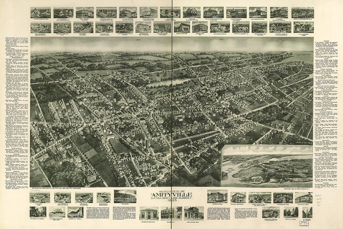 View of Amityville, Suffolk County, Long Island, New York 1925 by Relic Map Company