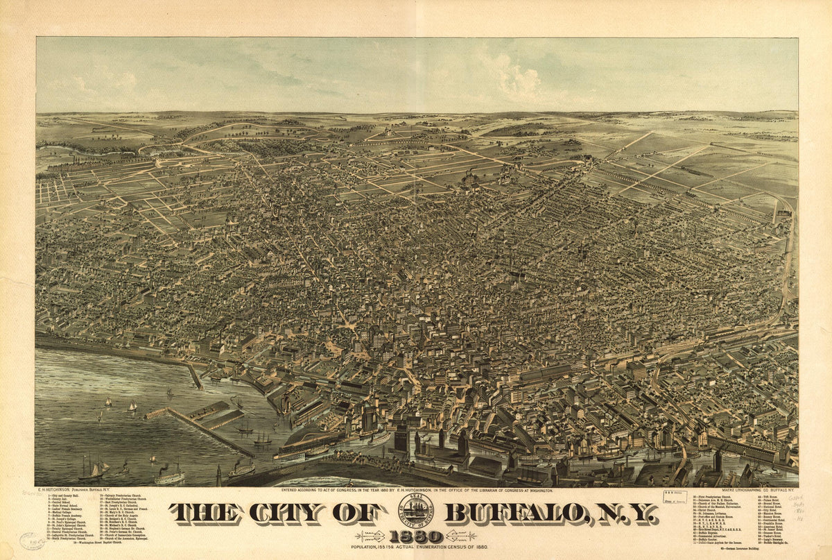 The City of Buffalo, New York 1880 by Relic Map Company