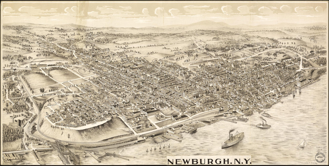 This old map of Newburgh, New York from 1900 was created by T. J. Hughes in 1900