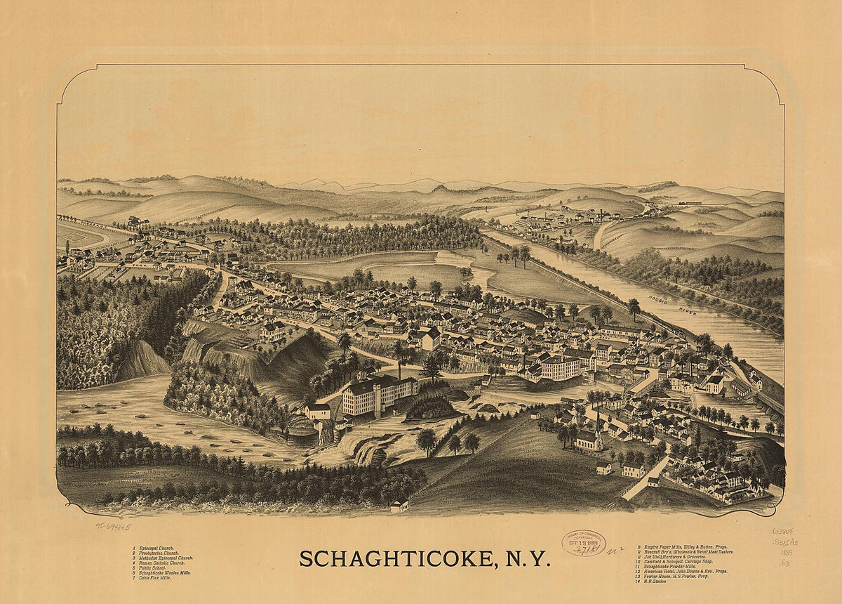 Schaghticoke, New York 1889 by Relic Map Company