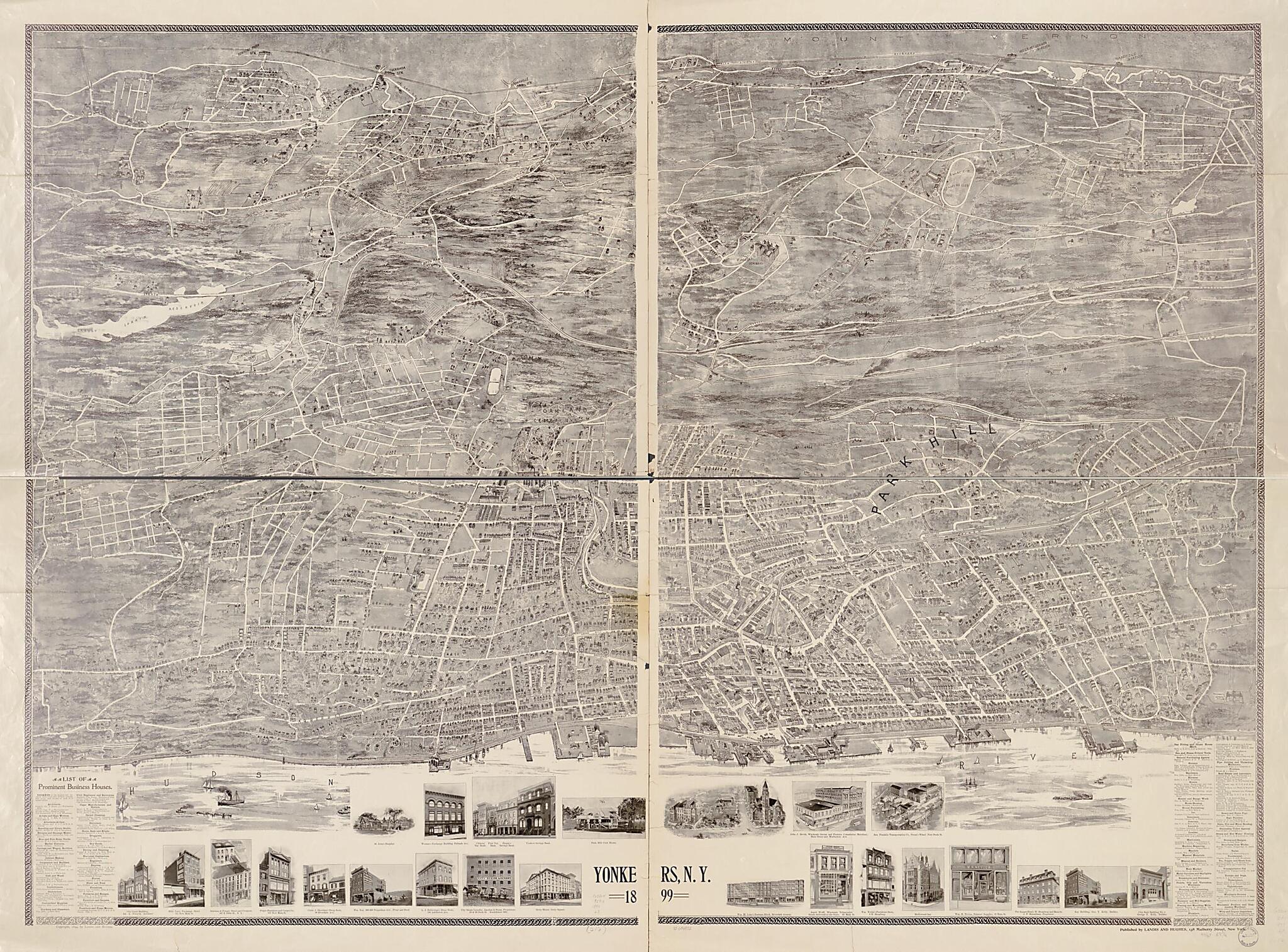 This old map of Yonkers, New York from 1899 was created by  Landis and Hughes in 1899