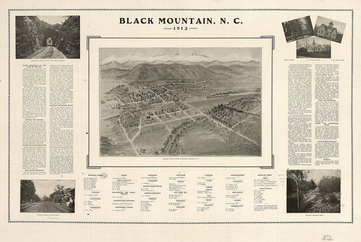 Black Mountain, N.C. 1912 by Relic Map Company