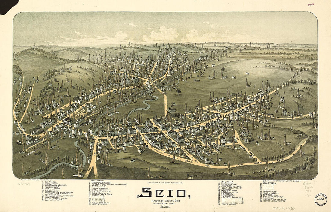 This old map of Scio, Harrison County, Ohio from 1899 was created by T. M. (Thaddeus Mortimer) Fowler, James B. Moyer in 1899