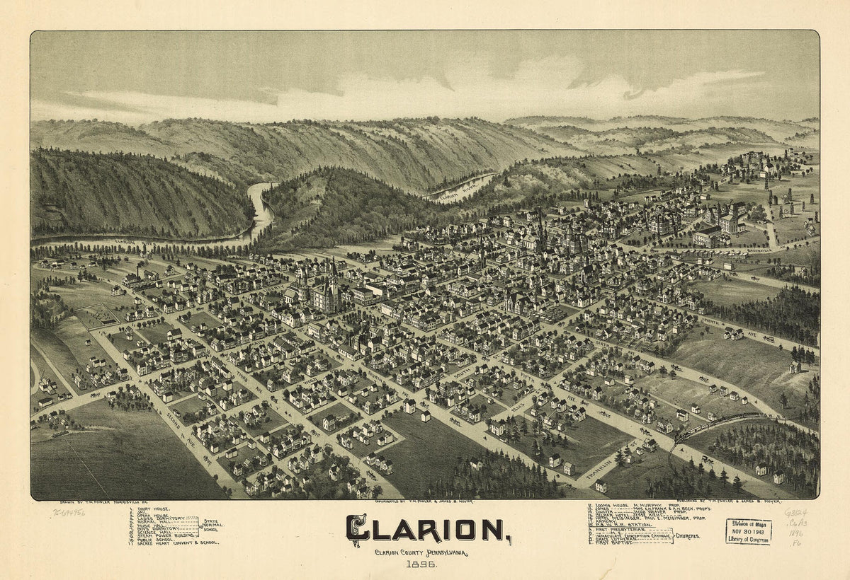 Clarion, Clarion County, Pennsylvania 1896 by Relic Map Company