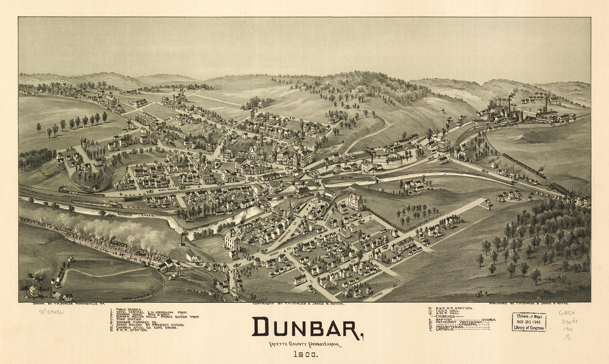 Dunbar, Fayette County, Pennsylvania 1900 by Relic Map Company