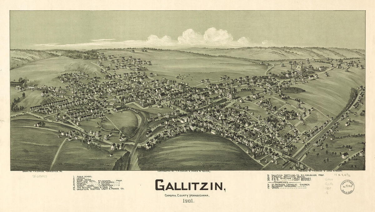 Gallitzin, Cambria County, Pennsylvania 1901 by Relic Map Company