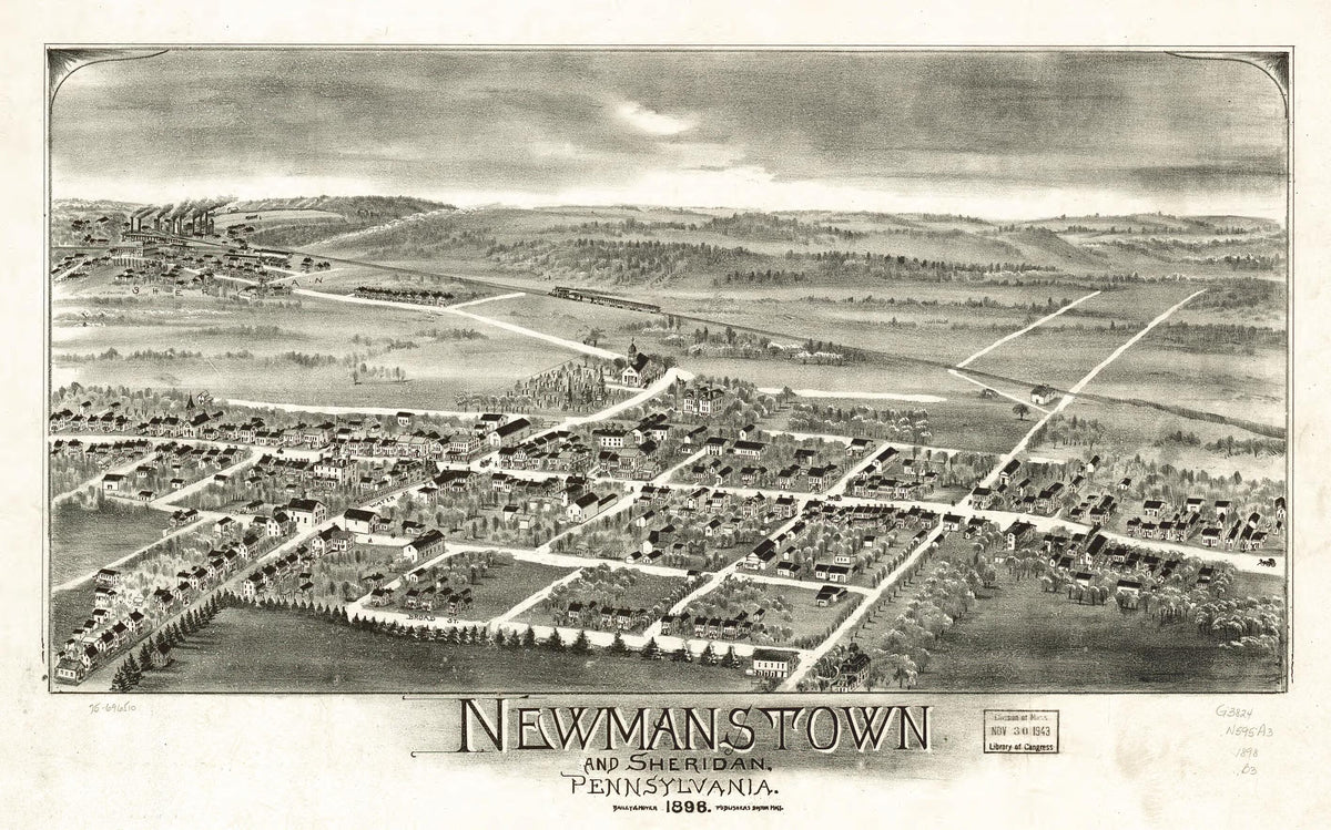 Newmanstown and Sheridan, Pennsylvania 1898 by Relic Map Company