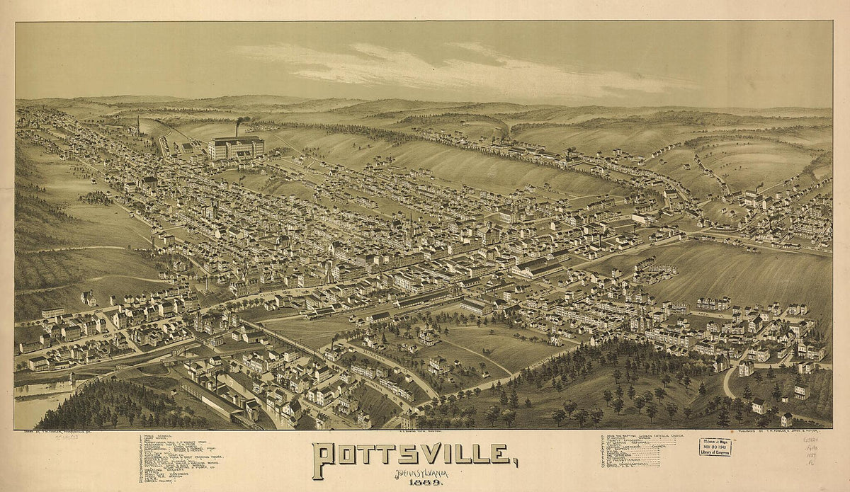 Pottsville, Pennsylvania 1889 by Relic Map Company