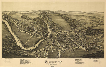 Ridgway, Elk County, Pennsylvania, 1895 by Relic Map Company