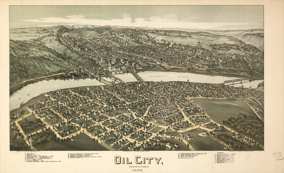 Oil City, Pennsylvania 1896 by Relic Map Company