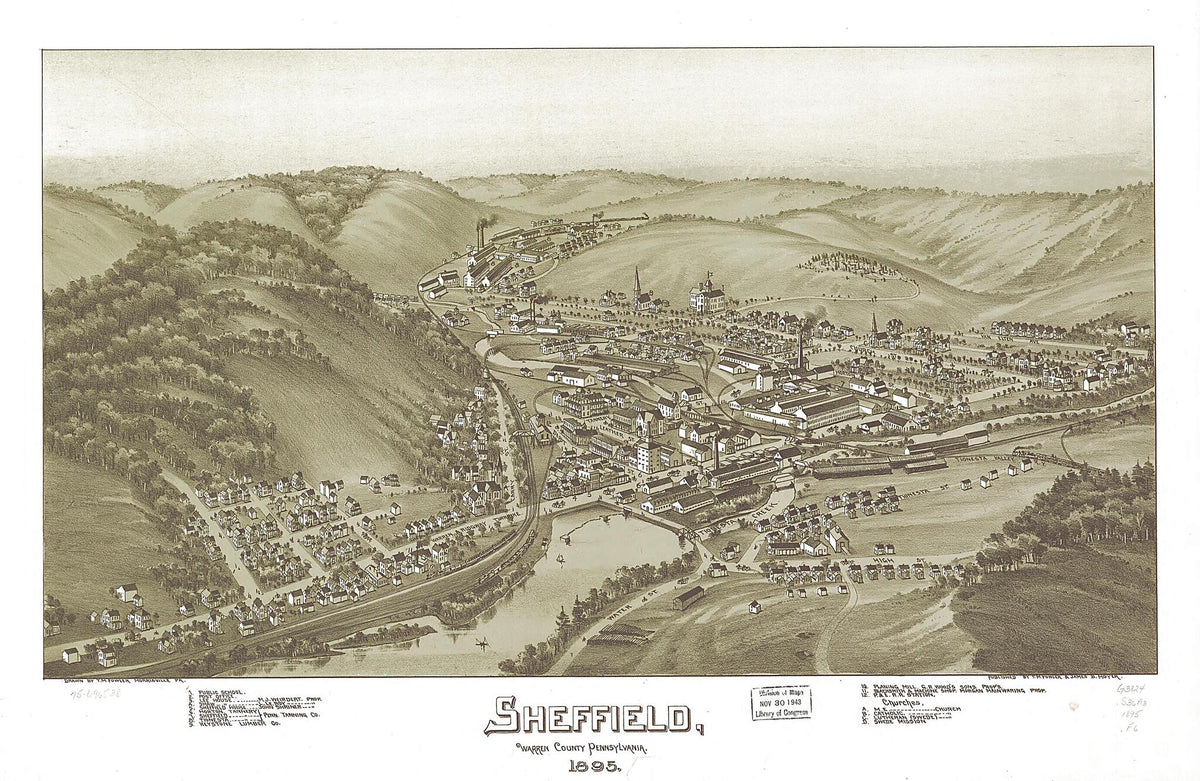 Sheffield, Warren County, Pennsylvania, 1895 by Relic Map Company