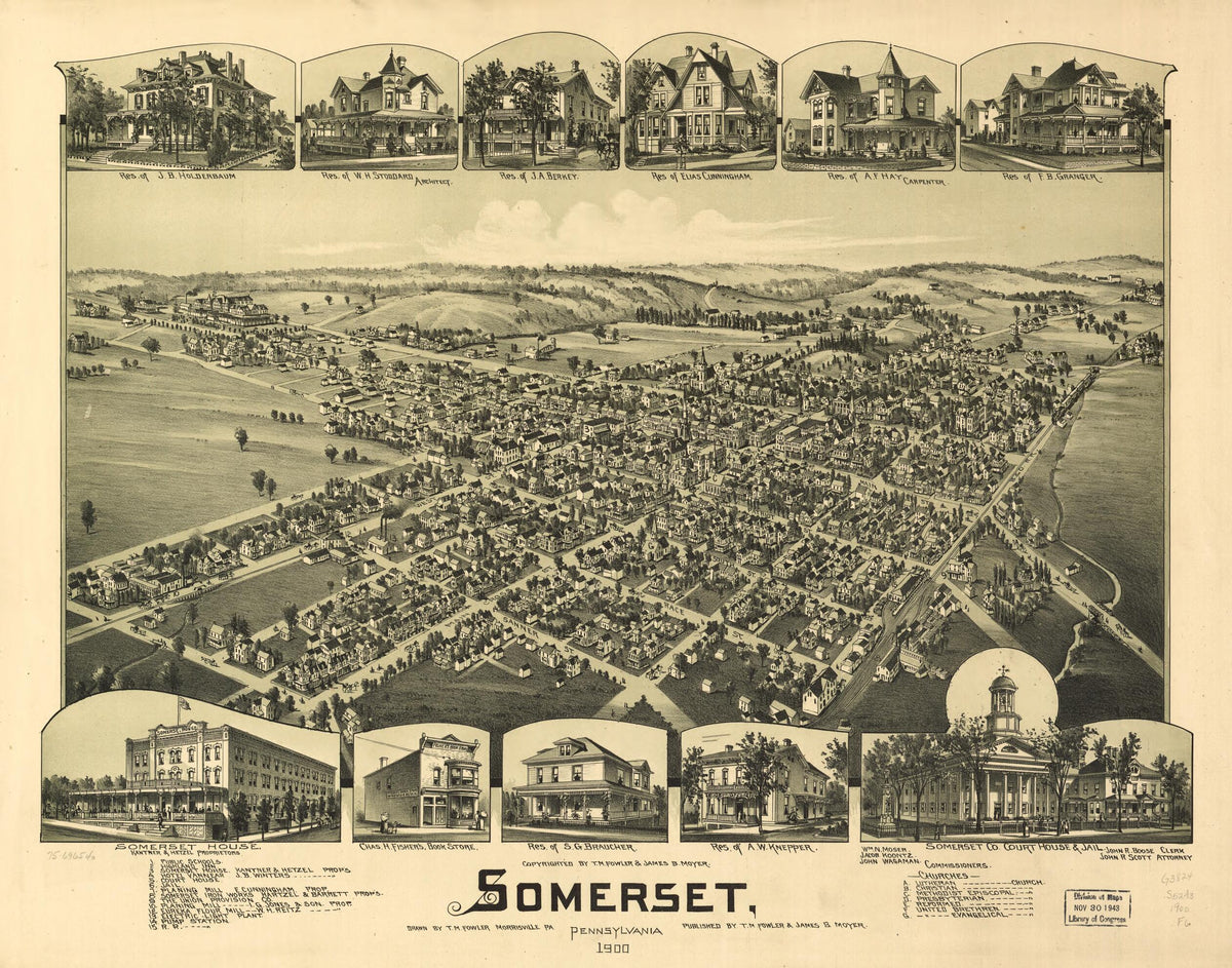 Somerset, Pennsylvania 1900 by Relic Map Company
