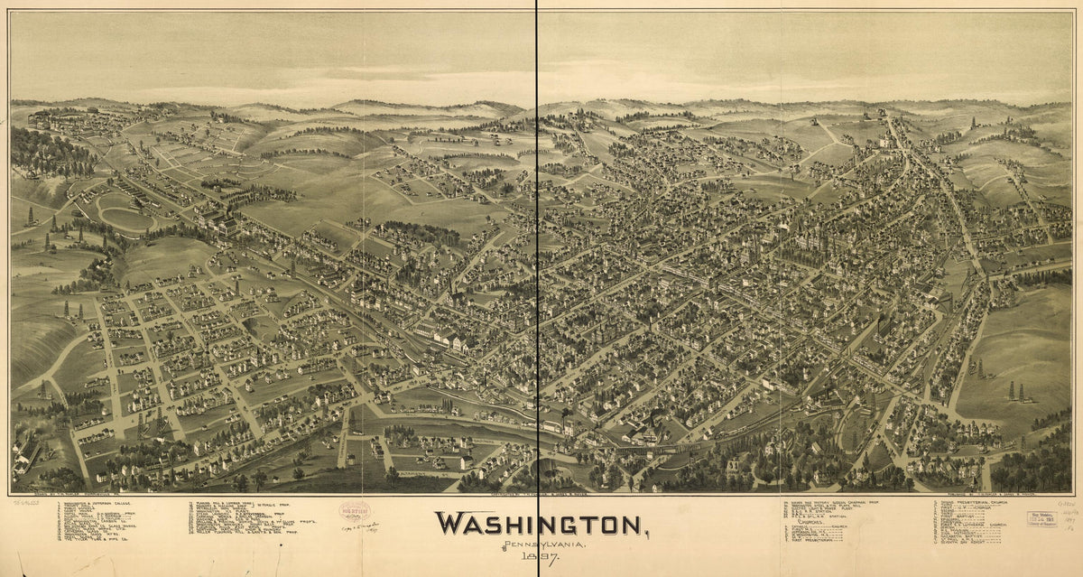 Washington, Pennsylvania, 1897 by Relic Map Company