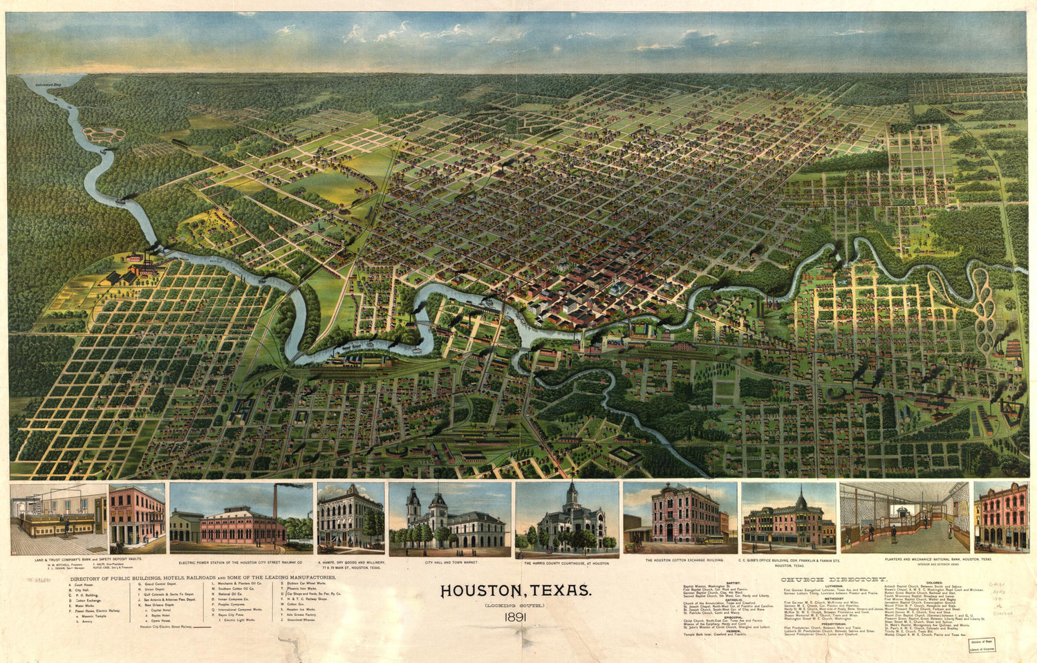 This old map of Houston, Texas.. from 1891 was created by  in 1891