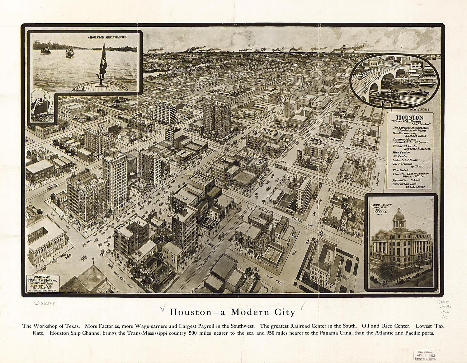 This old map of -a Modern City from 1912 was created by  Hopkins &amp; Motter in 1912