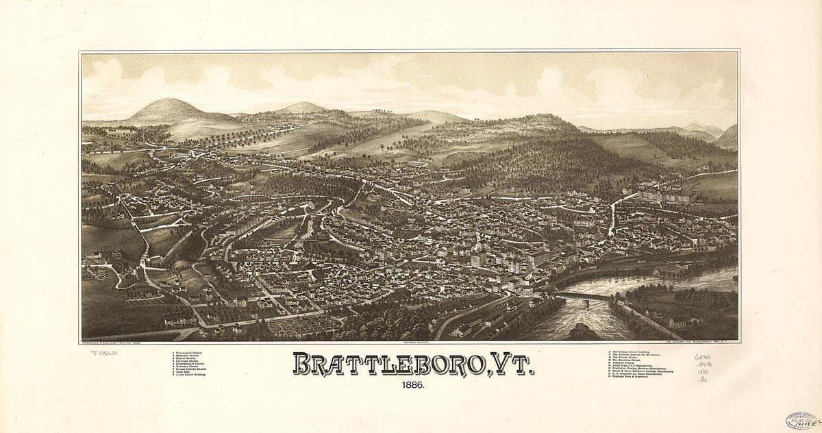 Brattleboro, Vermont 1886 by Relic Map Company