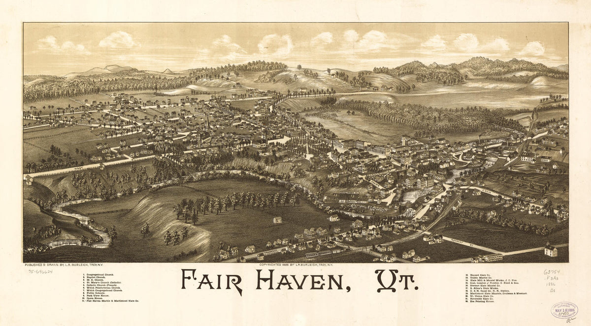 Fair Haven, Vermont 1886 by Relic Map Company