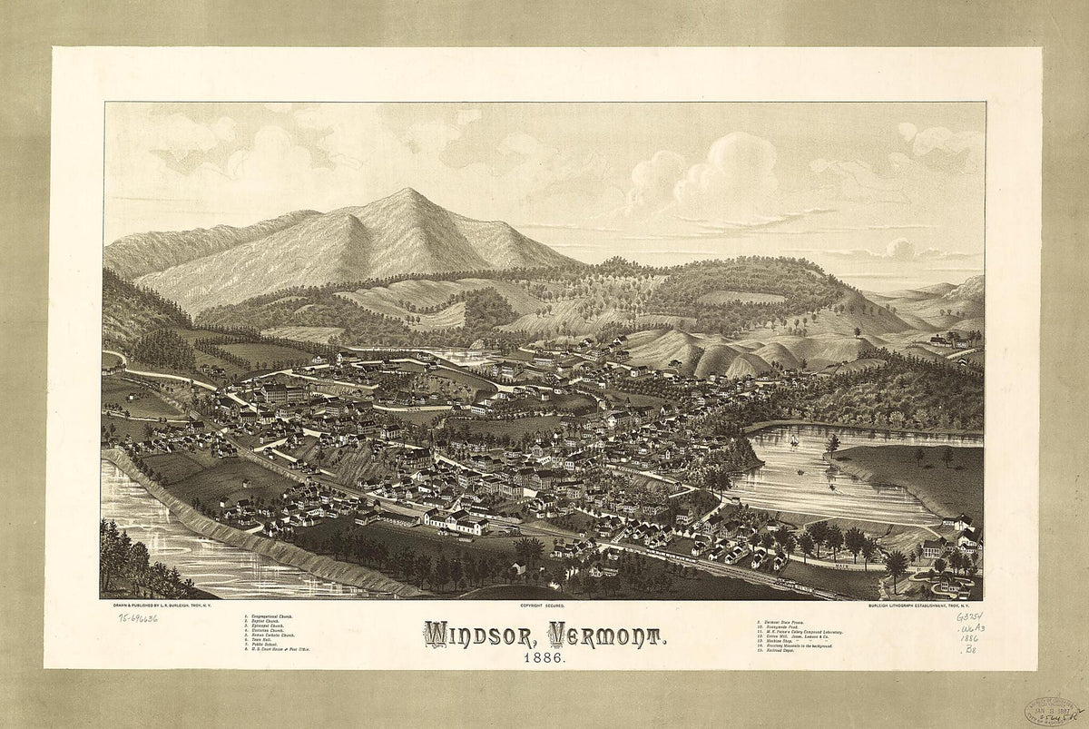 Windsor, Vermont 1886 by Relic Map Company
