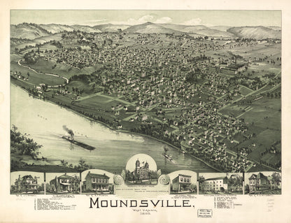 Moundsville, West Virginia 1899 by Relic Map Company