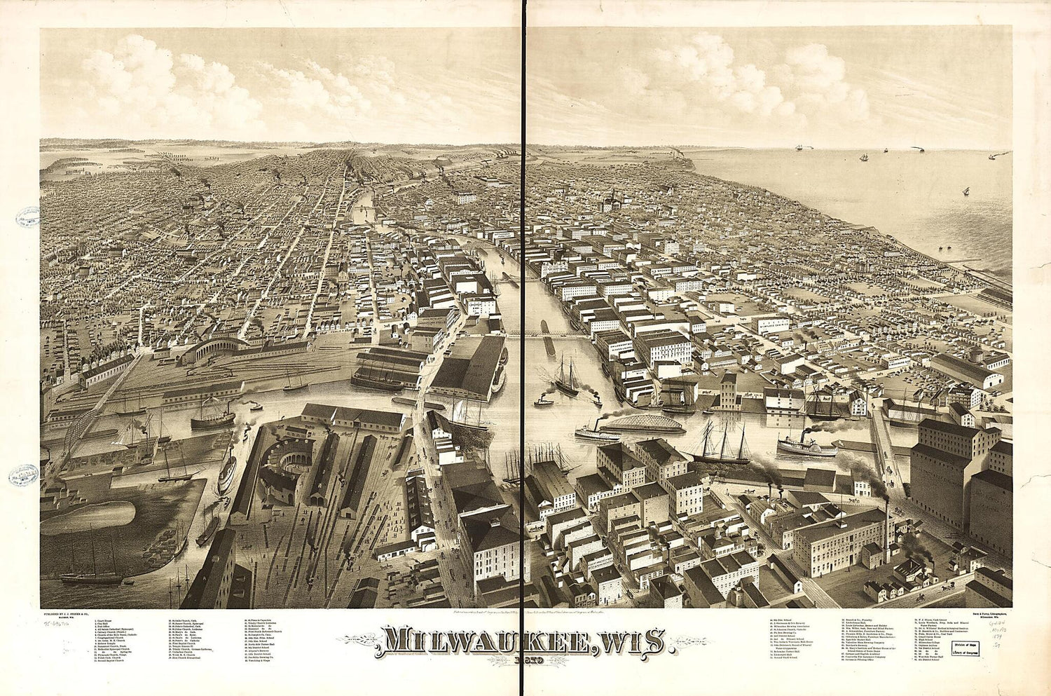 This old map of Milwaukee,Wisconsin from 1879 was created by  Beck &amp; Pauli, J. J. Stoner in 1879