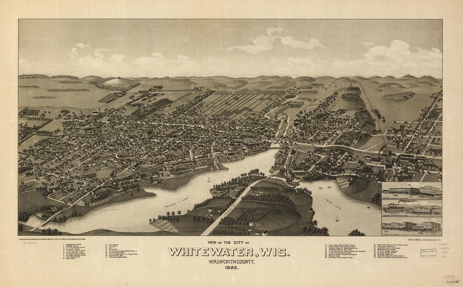 This old map of County from 1855 was created by  Beck &amp; Pauli, Wellge &amp; Co Norris in 1855