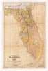 New Map of Florida, 1885, Showing the Railway Connections With the Lake Region and Zellwood by Relic Map Company
