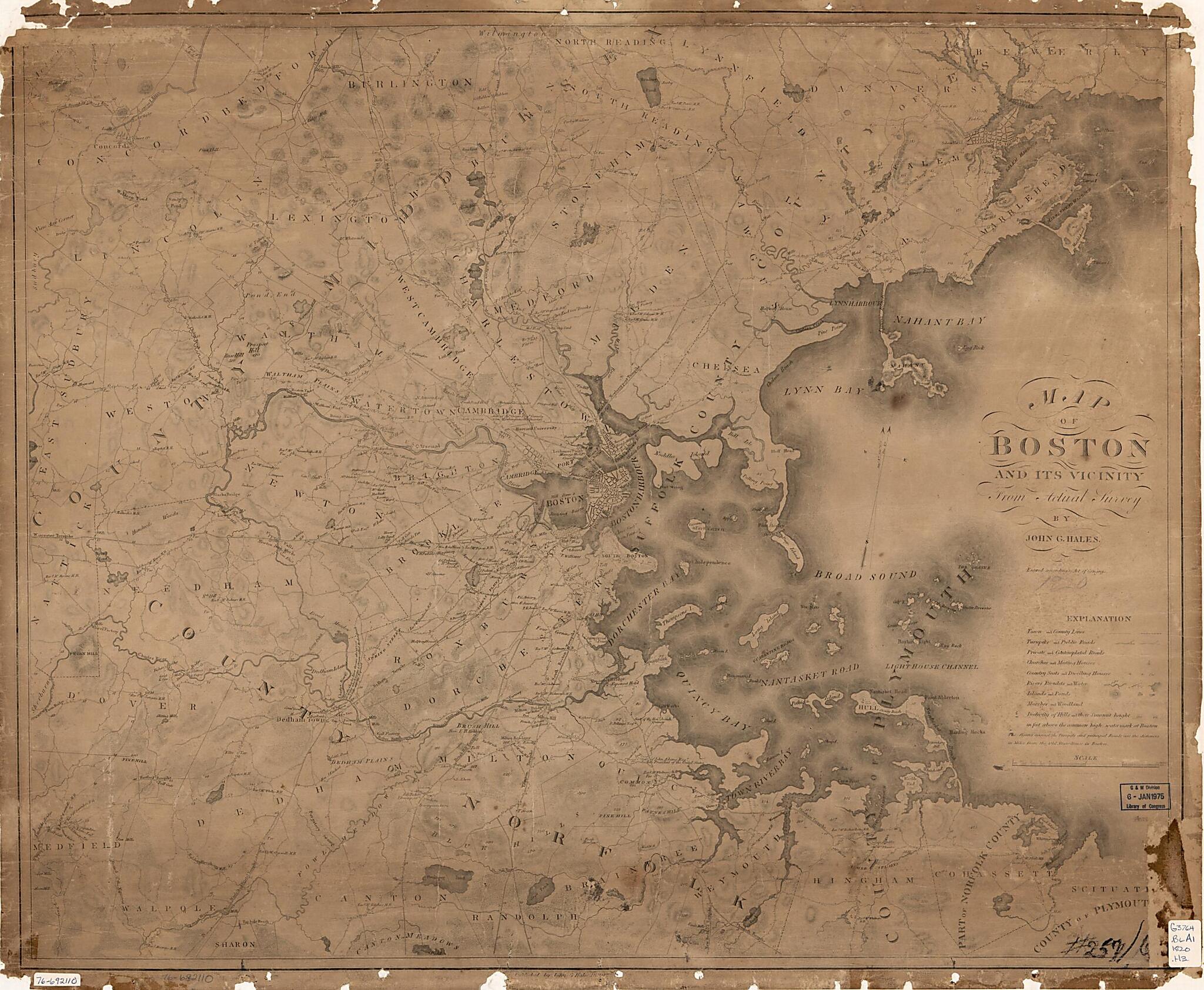 This old map of Map of Boston and Its Vicinity from 1820 was created by Edwin Gillingham, John Groves Hales in 1820